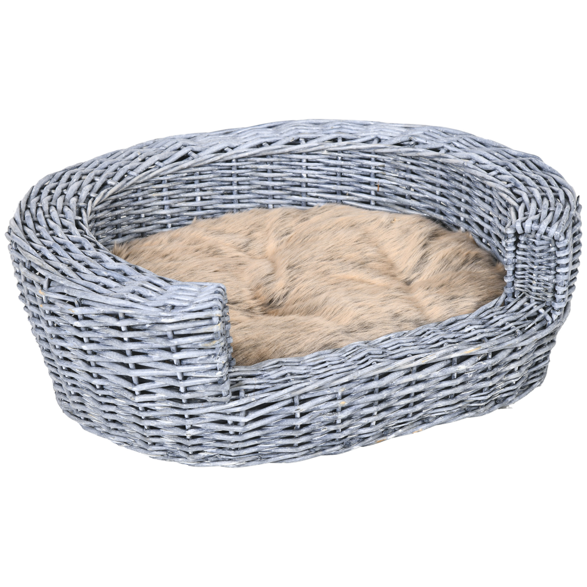 Elevated Wicker Pet Sofa Bed for Dogs & Cats