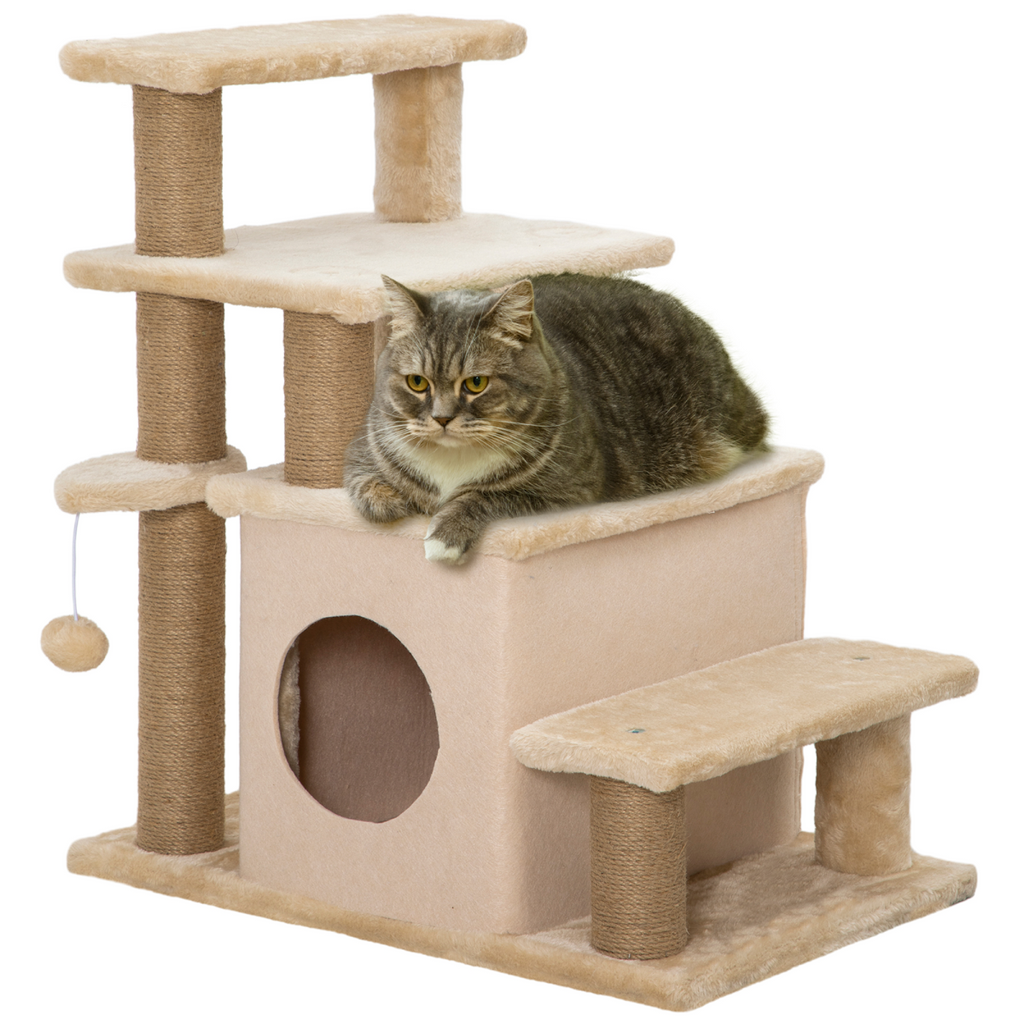 4-Step Pet Stairs for Beds with Removable Cover