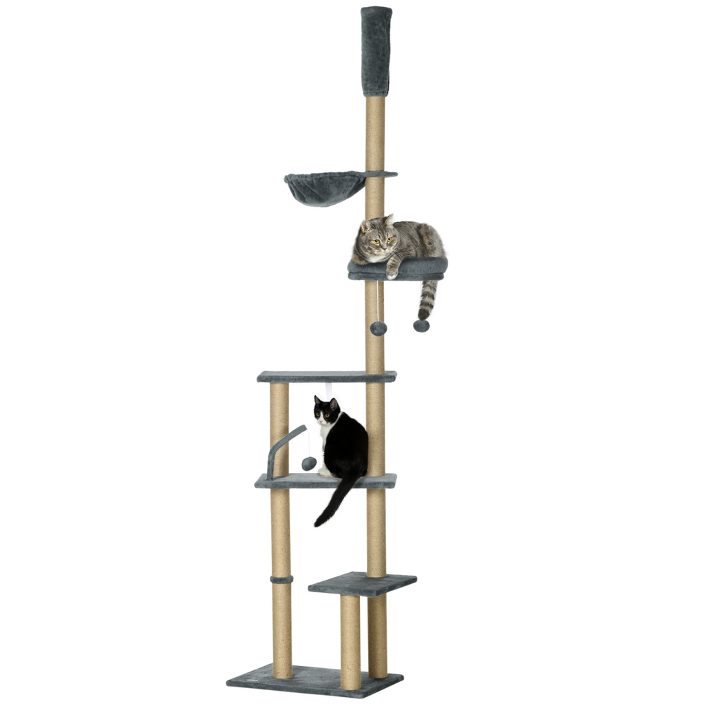 6-Tier Floor-to-Ceiling Cat Tree with Hammock | Petmelle