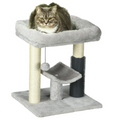 Compact Cat Tree with Bed, Scratching Posts & Self-Groomer
