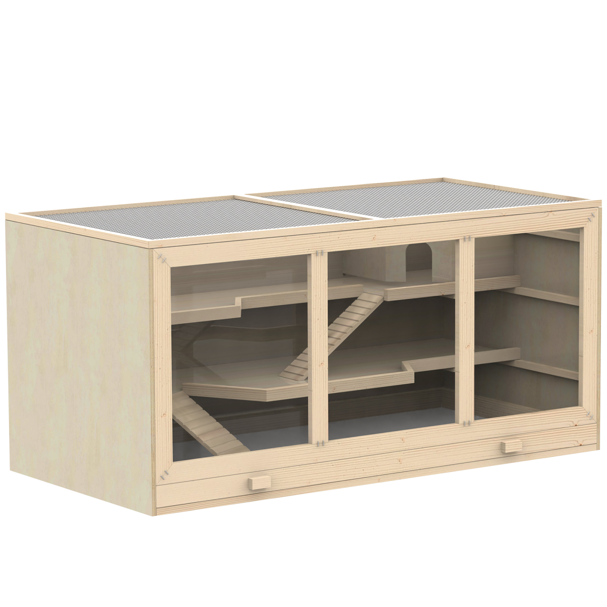 Wooden Hamster & Rodent Exercise Hutch with Play Area