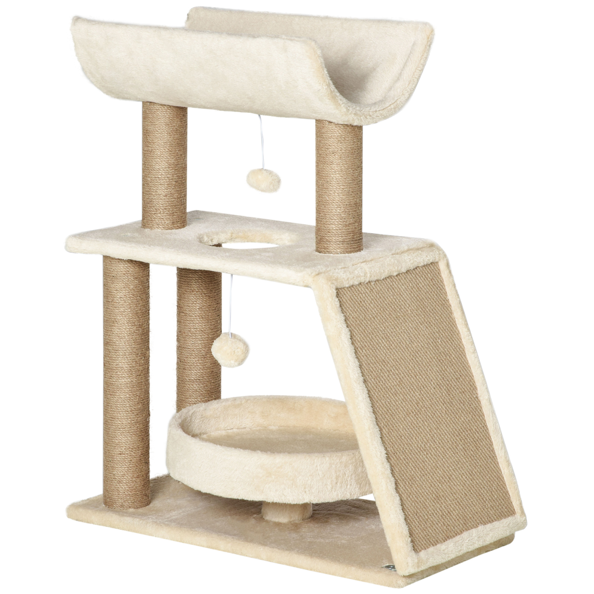 Cat Tree Tower with Scratching Post, Bed, Perch & Toy