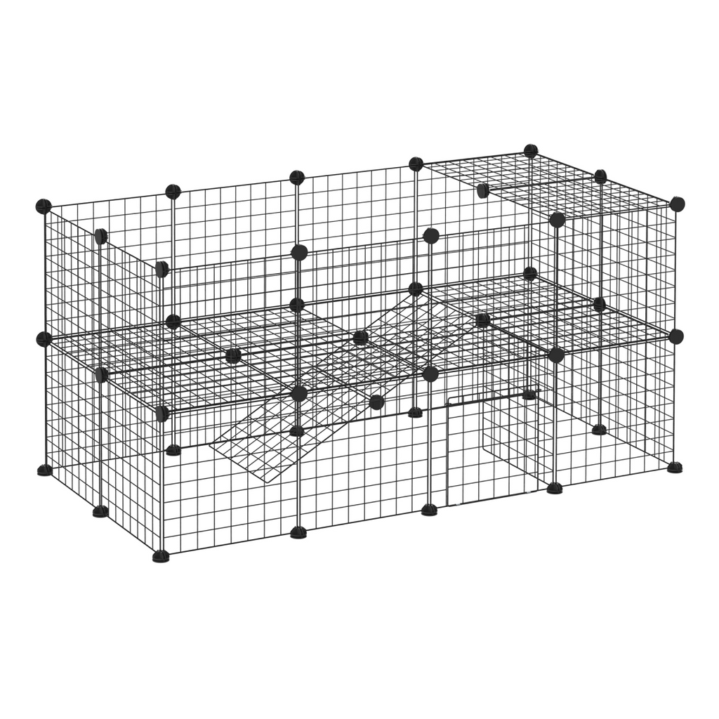 36-Panel Small Animal Playpen for Rabbits & Guinea Pigs