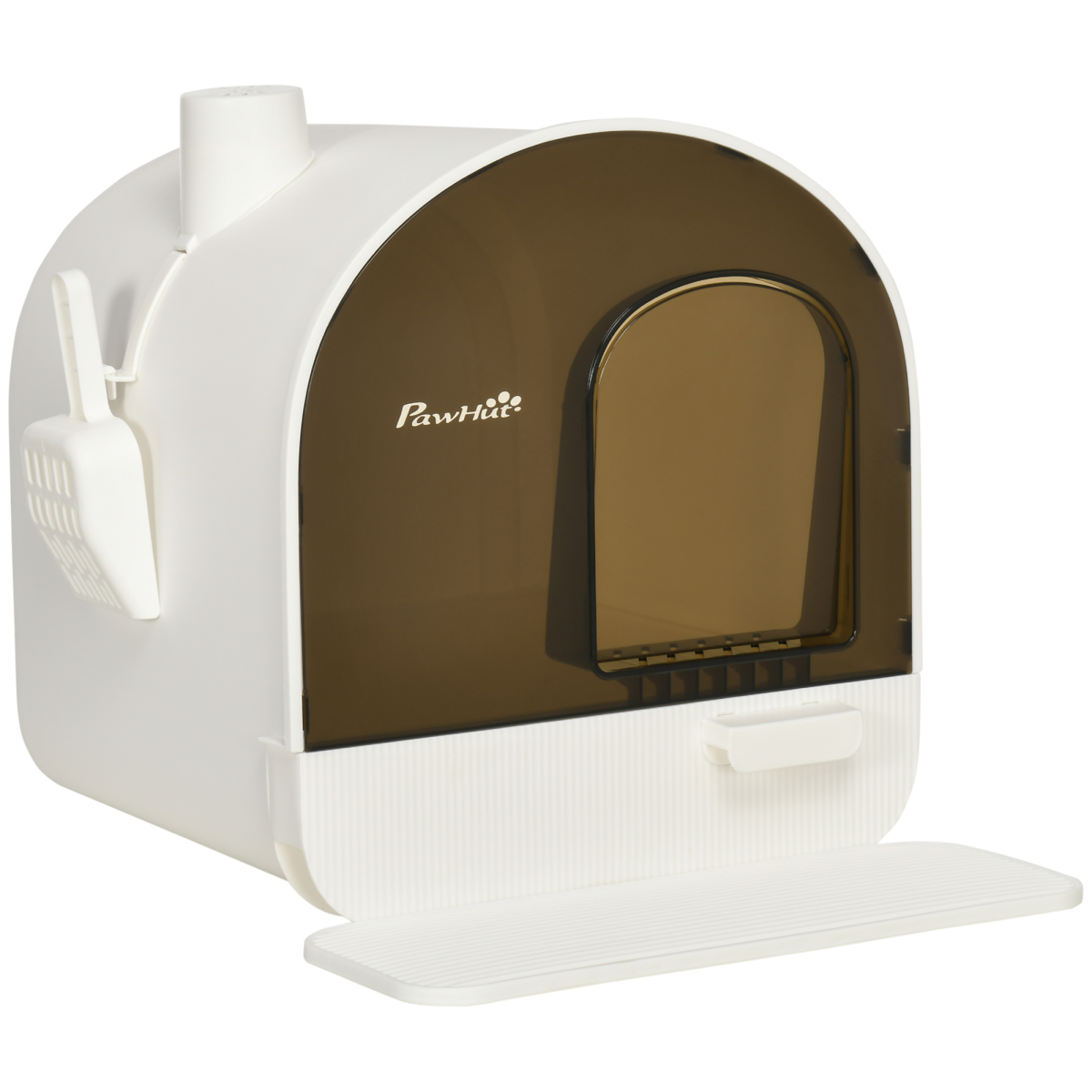 Hooded Cat Litter Tray with Scoop, Filter & Flap Door
